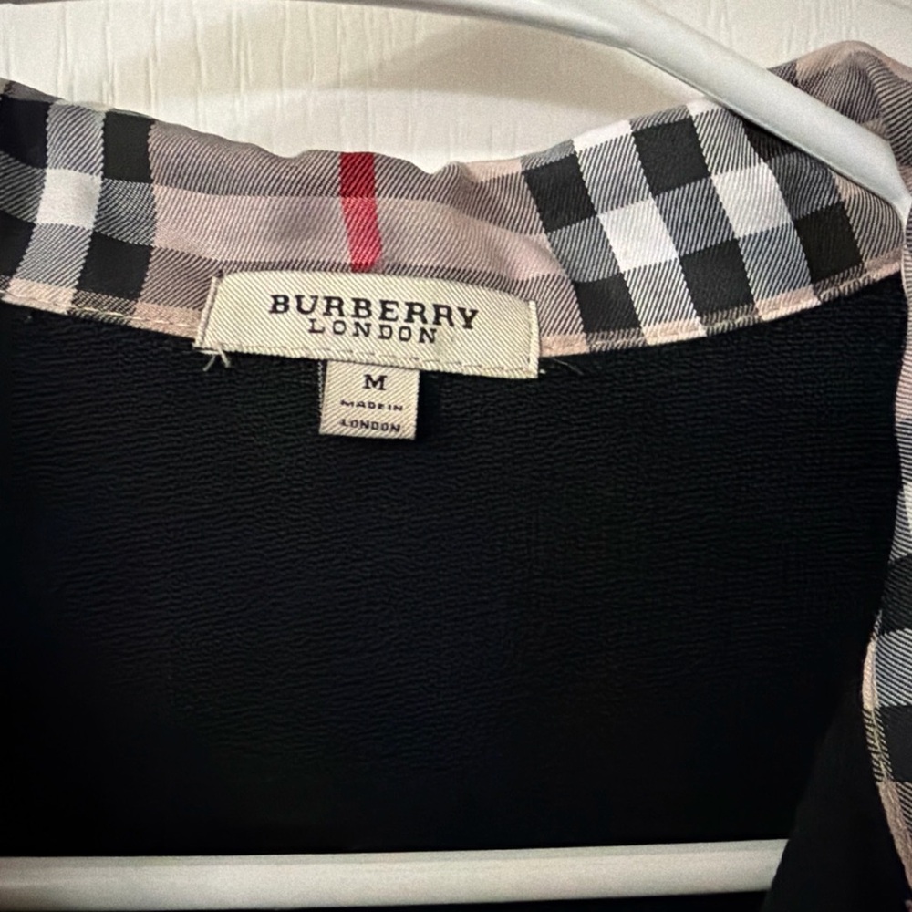Burberry Black Track Jacket with Signature Check Trim - Picture 2 of 7